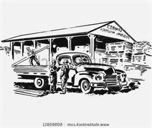 truck at lumber yard